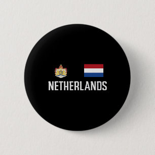 Badge Rond 5 Cm Drapeau des Pays-Bas Footbyll Fan de football Homm