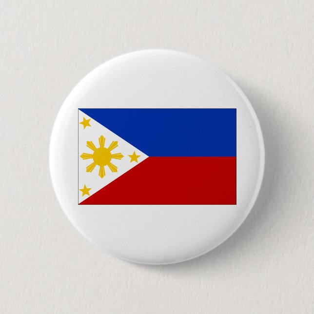 Badge Rond 5 Cm Drapeau des Philippines (Devant)