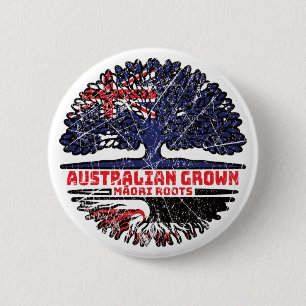 Badge Rond 5 Cm Drapeau des racines d'arbre de l'Australie maya