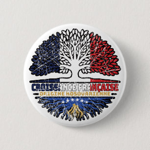 Badge Rond 5 Cm Drapeau des racines d'arbres de France kosovar