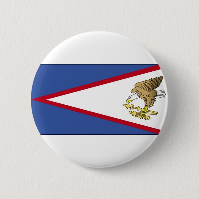 Badge Rond 5 Cm Drapeau des Samoa américaines (Devant)