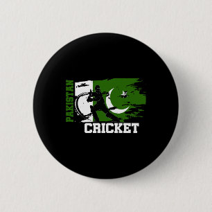 Badge Rond 5 Cm Drapeau des Supporters de Cricket du Pakistan Cric
