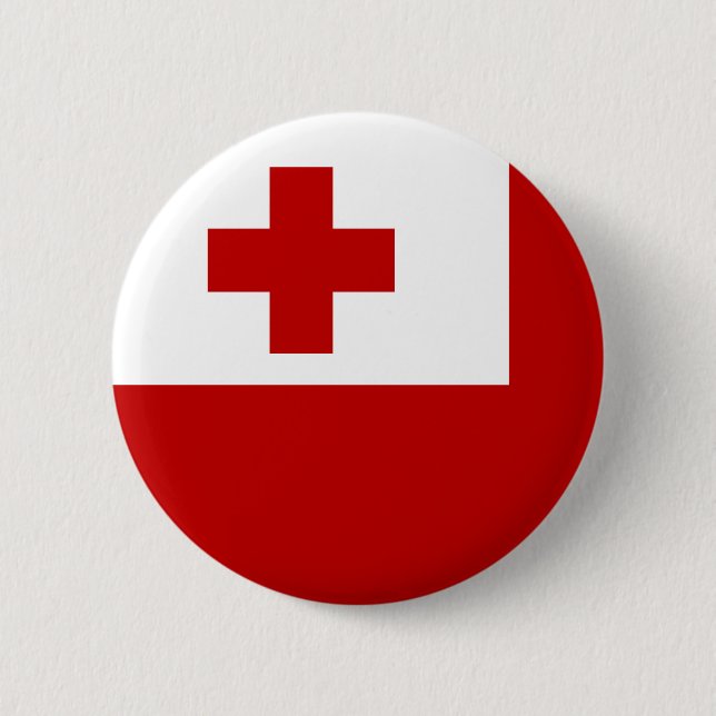 Badge Rond 5 Cm Drapeau des Tonga (Devant)