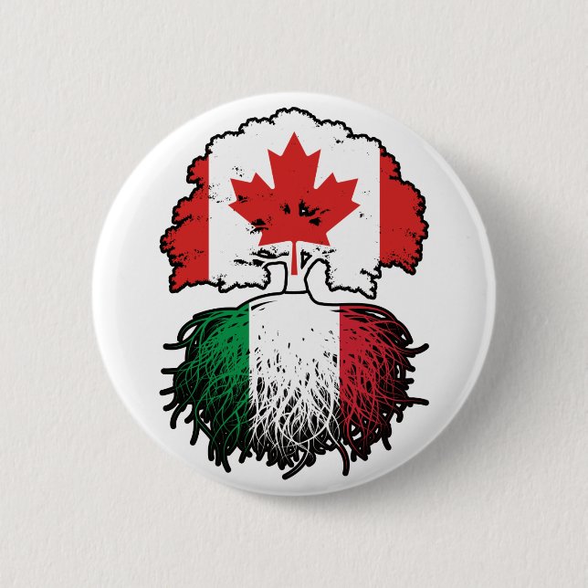 Badge Rond 5 Cm Drapeau des Trots du Canada (Devant)