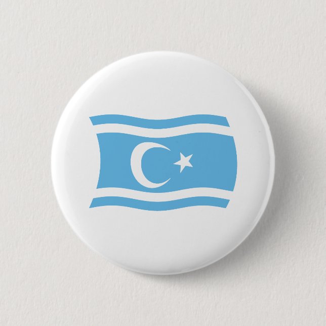 Badge Rond 5 Cm Drapeau des Turkmènes d'Irak Bouton (Devant)