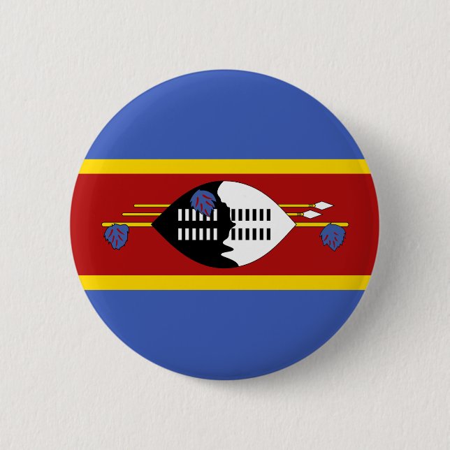 Badge Rond 5 Cm Drapeau d'Eswatini (Devant)