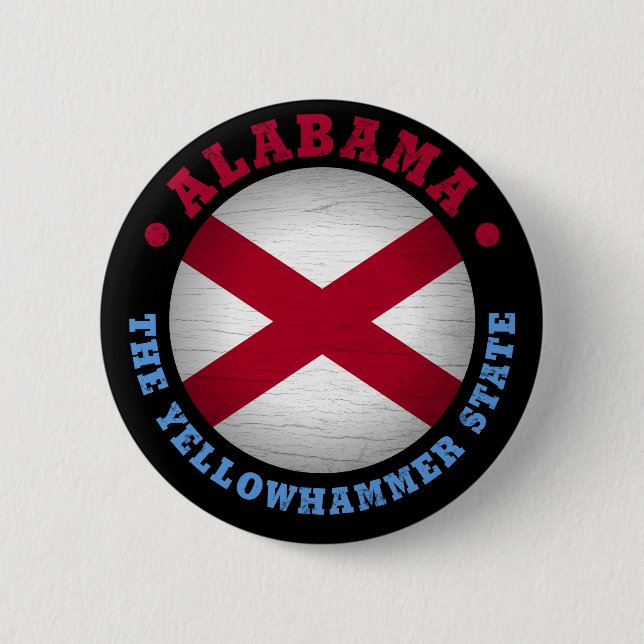 BADGE ROND 5 CM DRAPEAU D'ÉTAT D'ALABAMA (Devant)