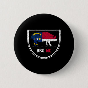 Badge Rond 5 Cm Drapeau D'État De Caroline Du Nord Bbq Nc