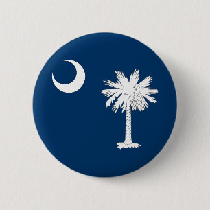 Badge Rond 5 Cm Drapeau d'état de la Caroline du Sud