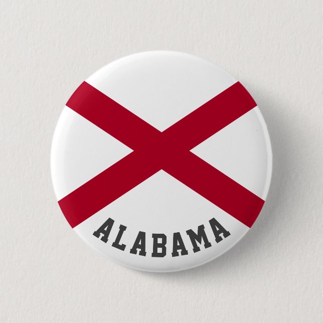 Badge Rond 5 Cm Drapeau d'État de l'Alabama (Devant)