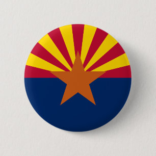 Badge Rond 5 Cm Drapeau d'État de l'Arizona