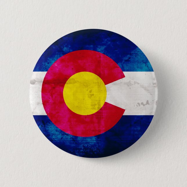 Badge Rond 5 Cm Drapeau d'état du Colorado (Devant)
