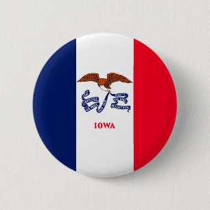 Badge Rond 5 Cm Drapeau d'État Iowa