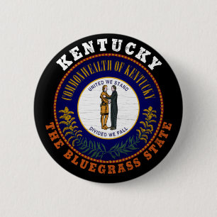 BADGE ROND 5 CM DRAPEAU D'ÉTAT KENTUCKY BLUEGRASS