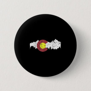 Badge Rond 5 Cm Drapeau D'État Rétro Colorado Montagnes Rocheuses