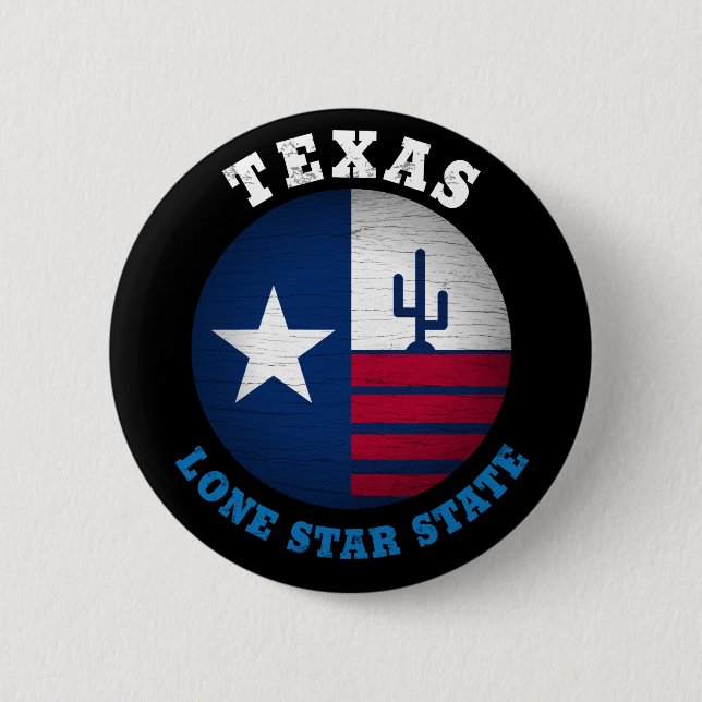 BADGE ROND 5 CM DRAPEAU D'ÉTAT TEXAS LONE STAR (Devant)