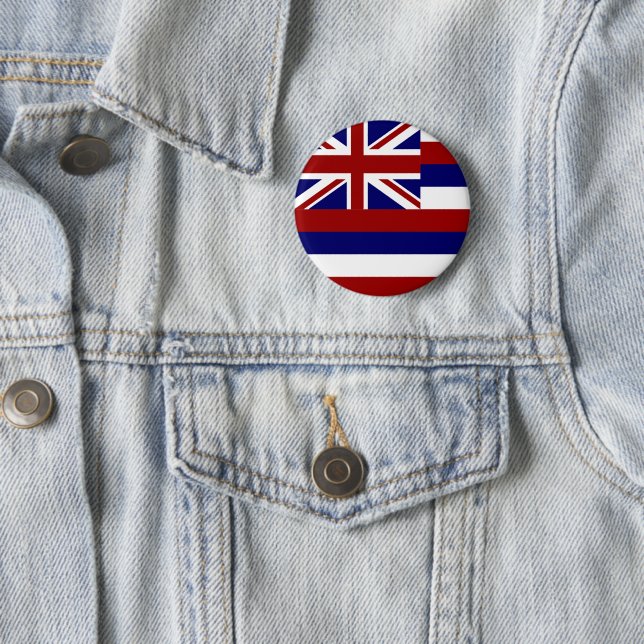 Badge Rond 5 Cm Drapeau d'Hawaï (En situation)