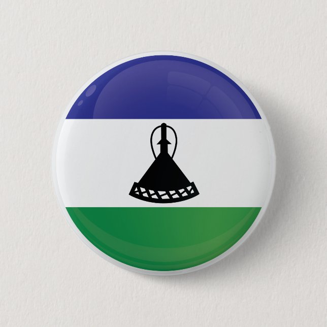 Badge Rond 5 Cm Drapeau d'icône ronde du Lesotho (Devant)
