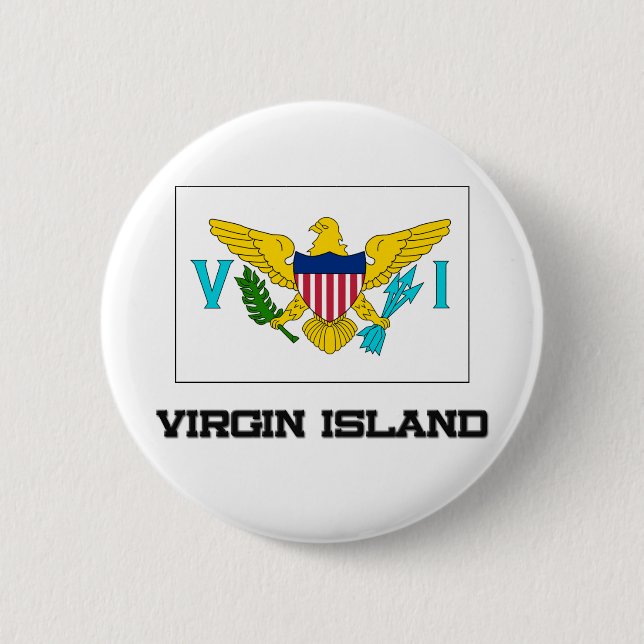 Badge Rond 5 Cm Drapeau d'île de Vierge (Devant)