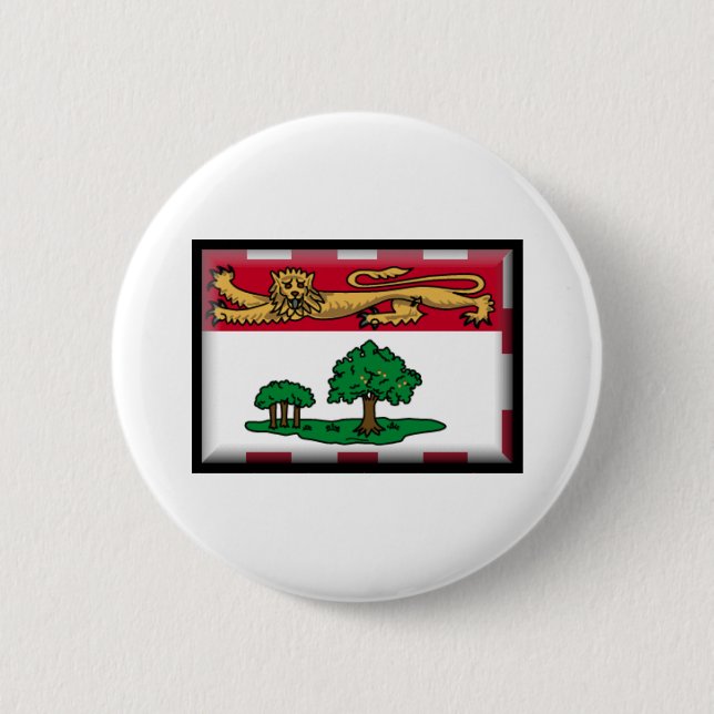 Badge Rond 5 Cm Drapeau d'île Prince Edouard (Devant)