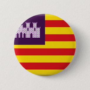 Badge Rond 5 Cm Drapeau d'Îles Baléares (Espagne)
