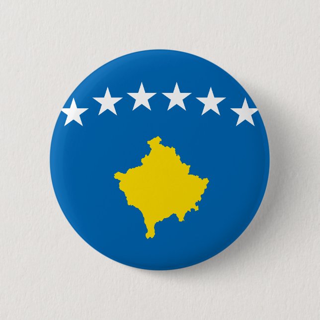 Badge Rond 5 Cm Drapeau d'îles de Kosovo (Devant)
