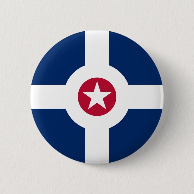 Badge Rond 5 Cm Drapeau d'Indianapolis, Bouton Indien (Devant)
