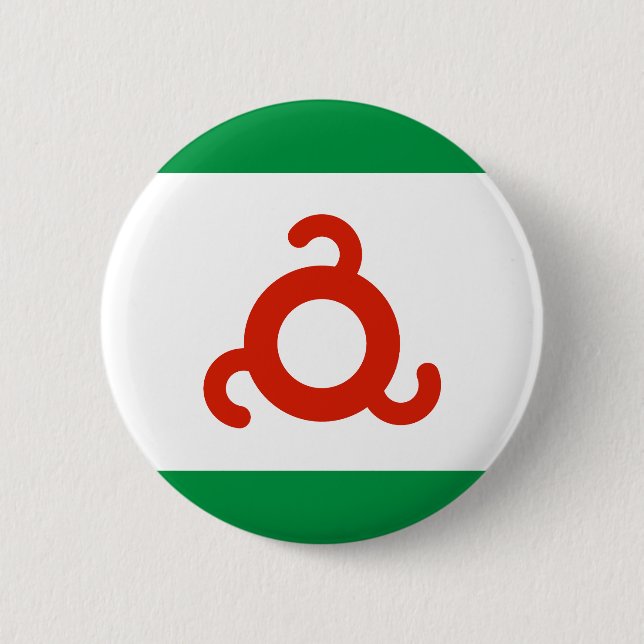 Badge Rond 5 Cm Drapeau d'Ingushetia (Devant)