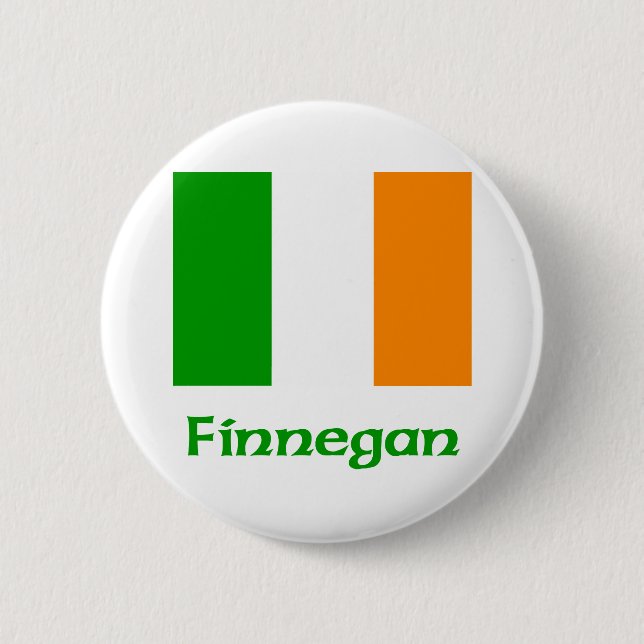 Badge Rond 5 Cm Drapeau d'Irlandais de Finnegan (Devant)