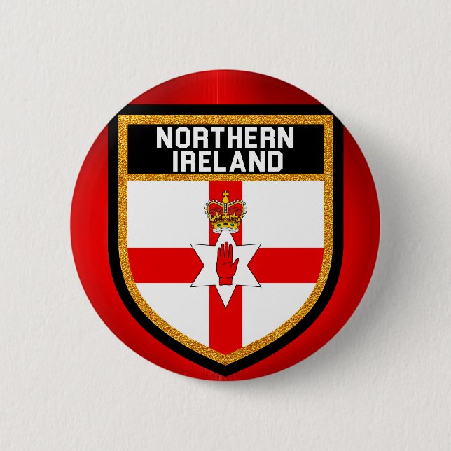 Badge Rond 5 Cm Drapeau d'Irlande du Nord (Devant)