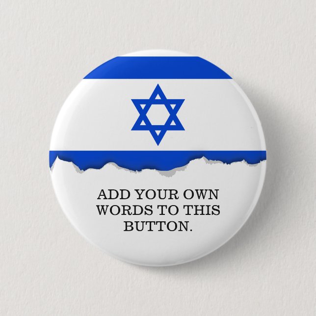 Badge Rond 5 Cm Drapeau d'Israélien (Devant)