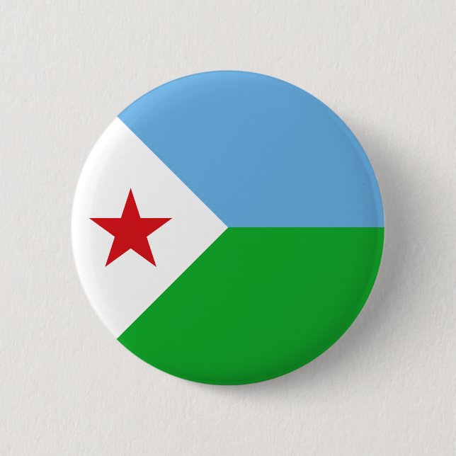 Badge Rond 5 Cm Drapeau Djibouti (Devant)