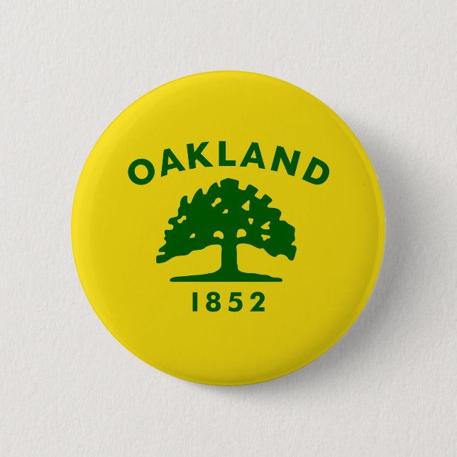 Badge Rond 5 Cm Drapeau d'Oakland, Californie (Devant)