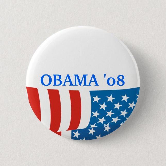 Badge Rond 5 Cm Drapeau d'Obama '08 (Devant)