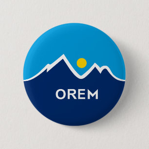 Badge Rond 5 Cm Drapeau d'Orem, Utah