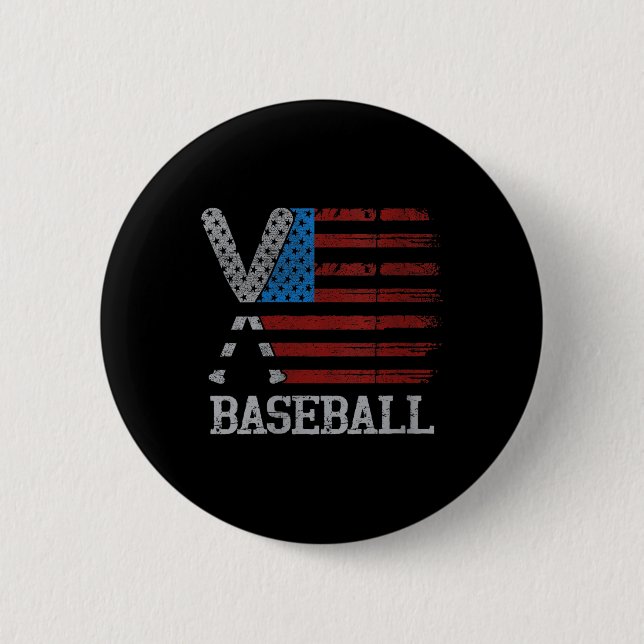 Badge Rond 5 Cm Drapeau Drapeau Des Femmes Baseball Croisé Bateaux (Devant)