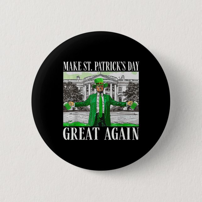 Badge Rond 5 Cm Drapeau drôle de Saint Patrick Fête Rendez sa gran (Devant)