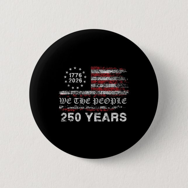 Badge Rond 5 Cm Drapeau du 250e anniversaire 1776-2026  (Devant)