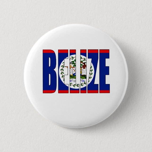 Badge Rond 5 Cm Drapeau du Belize (Devant)