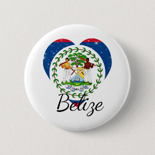 Badge Rond 5 Cm Drapeau du Belize.