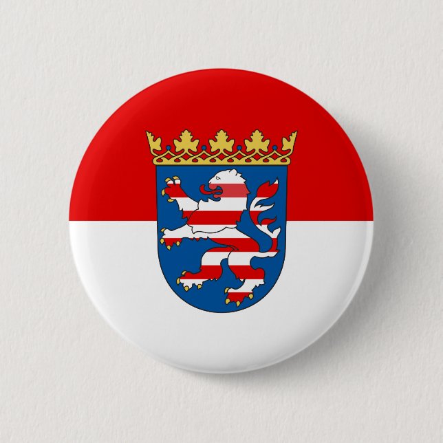 Badge Rond 5 Cm Drapeau du bouton à broche de Hesse (Devant)