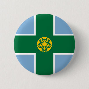 Badge Rond 5 Cm Drapeau du bouton Pinback du Derbyshire