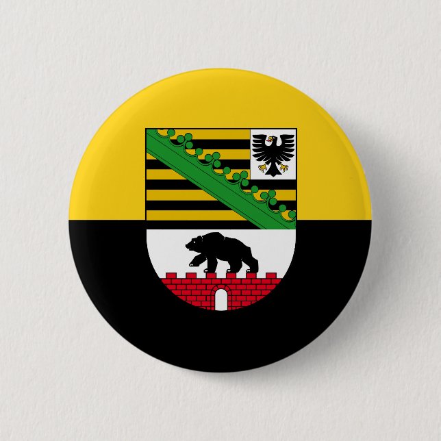 Badge Rond 5 Cm Drapeau du bouton Pinback Saxe-Anhalt (Devant)