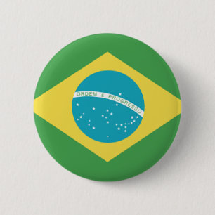 Badge Rond 5 Cm Drapeau du Brésil