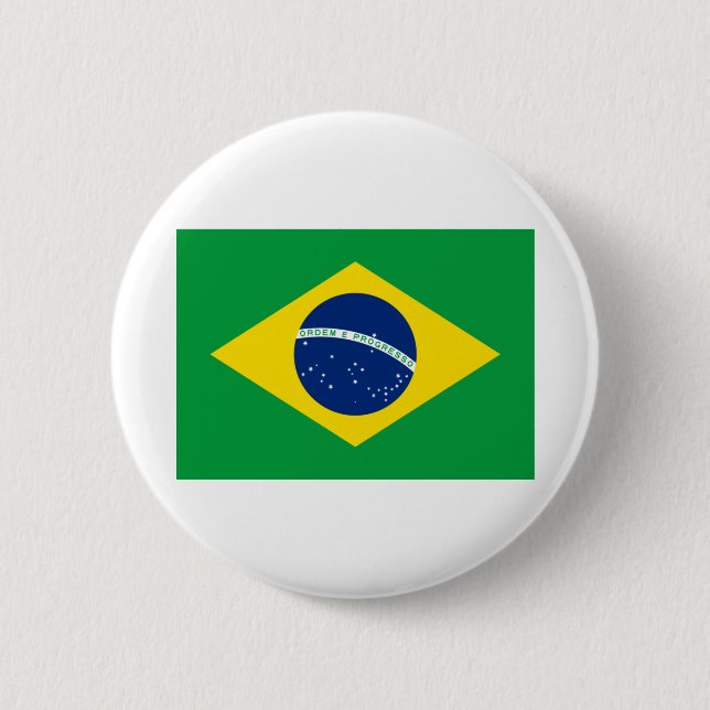 Badge Rond 5 Cm Drapeau du Brésil (Devant)