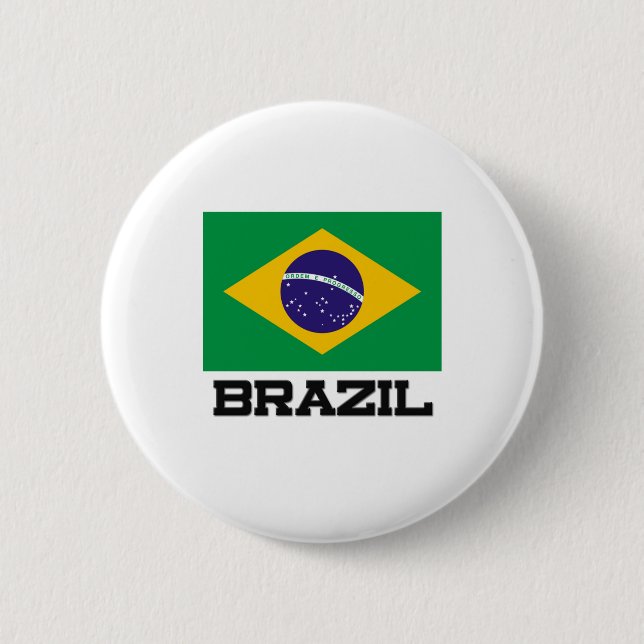 Badge Rond 5 Cm Drapeau du Brésil (Devant)