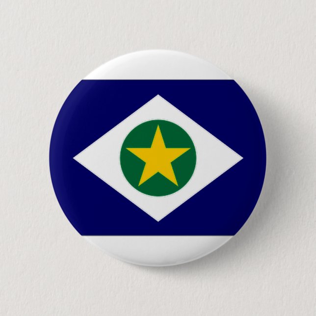 Badge Rond 5 Cm Drapeau du Brésil Mato Grosso (Devant)