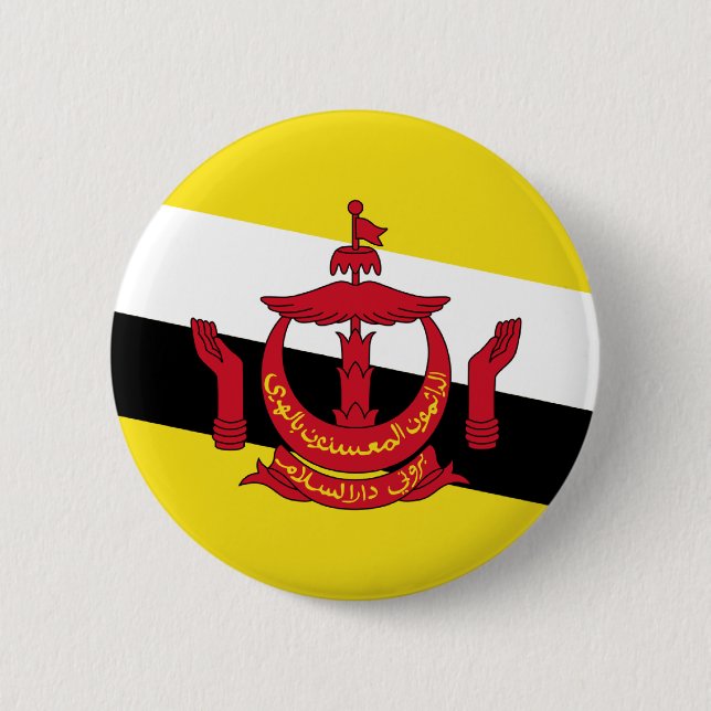 Badge Rond 5 Cm Drapeau du Brunei (Devant)