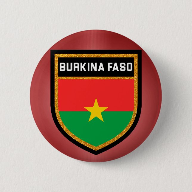 Badge Rond 5 Cm Drapeau du Burkina Faso (Devant)