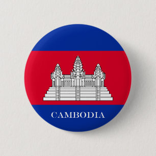 Badge Rond 5 Cm Drapeau du Cambodge